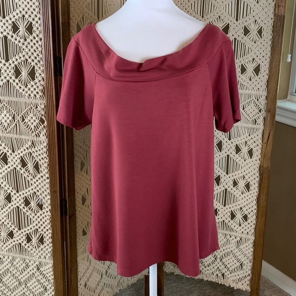 Gibson Tops - GibsonLook Off the Shoulder Short Sleeve Pink‎ Rose Mauve Sz XL NWT soft comfy